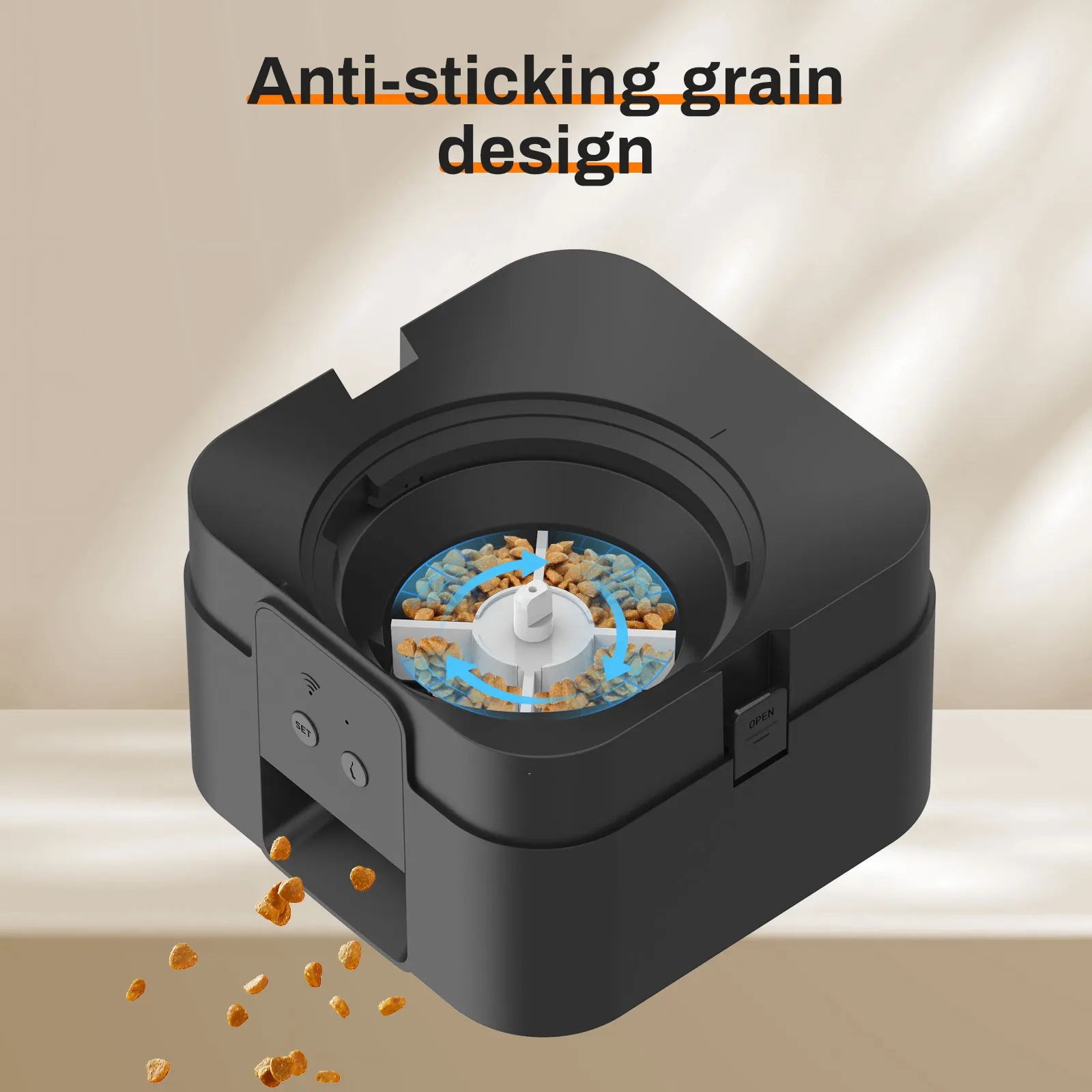 Rotor anti-blocage des croquettes